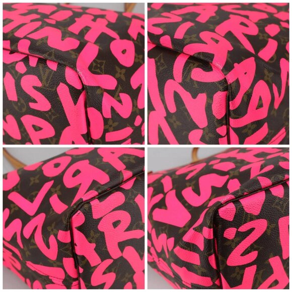 LOUIS VUITTON Monogram graffiti Neverfull GM Tote Bag Fuchsia M93701 Auth - Picture 14 of 16
